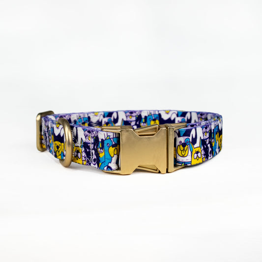 Wooferoo Canine Collage Classic Dog Collar
